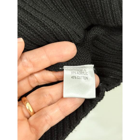 Ellsworth+Ivey Apres Ski Turtleneck Pullover Knit Sweater Black/White Women's XS - Picture 5 of 5